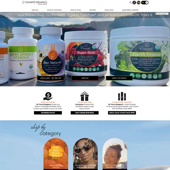 Essanté Organics Website